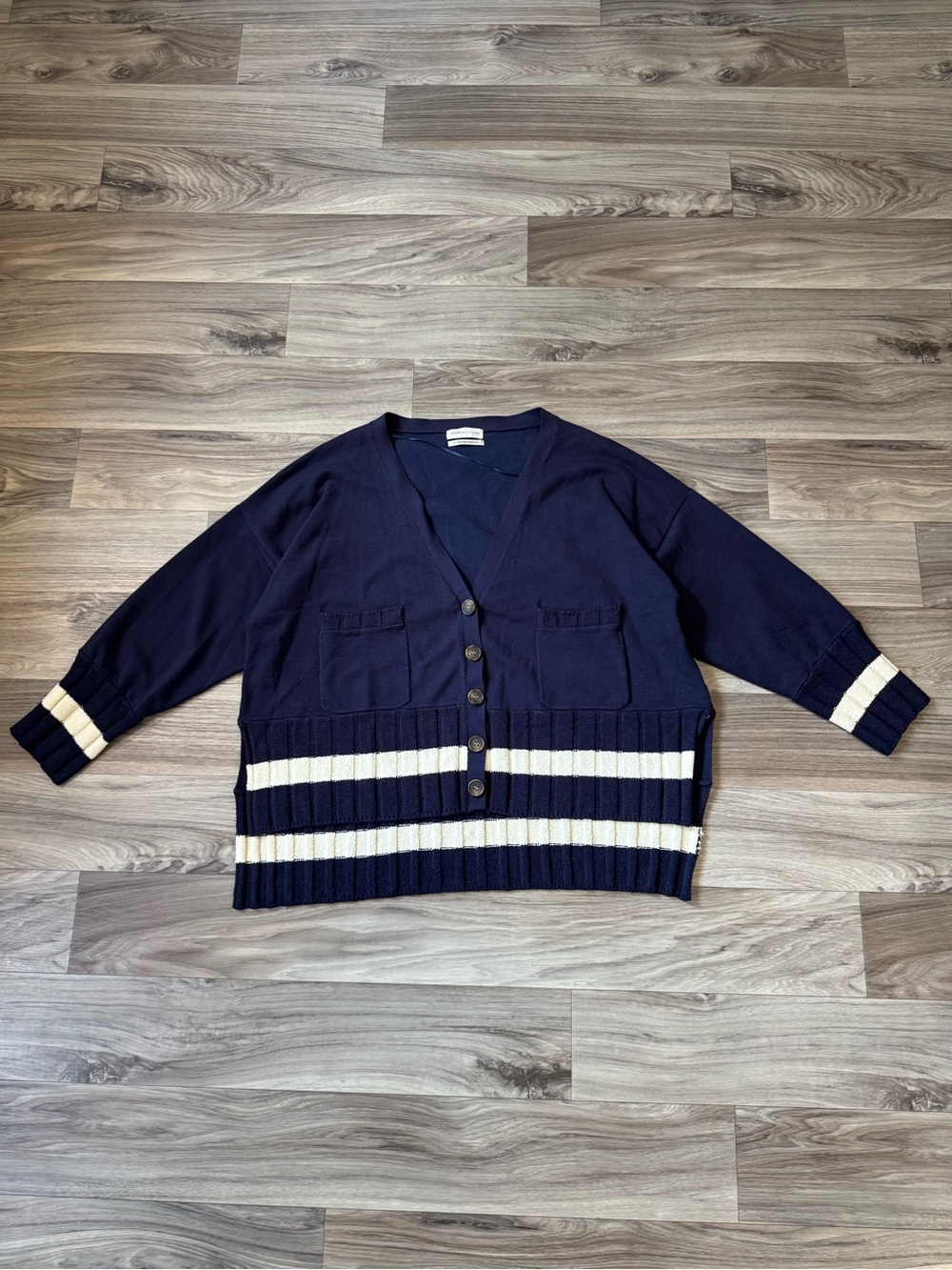 Urban Outfitters Striped Varsity Style Cardigan Button Front Knit Size Small
